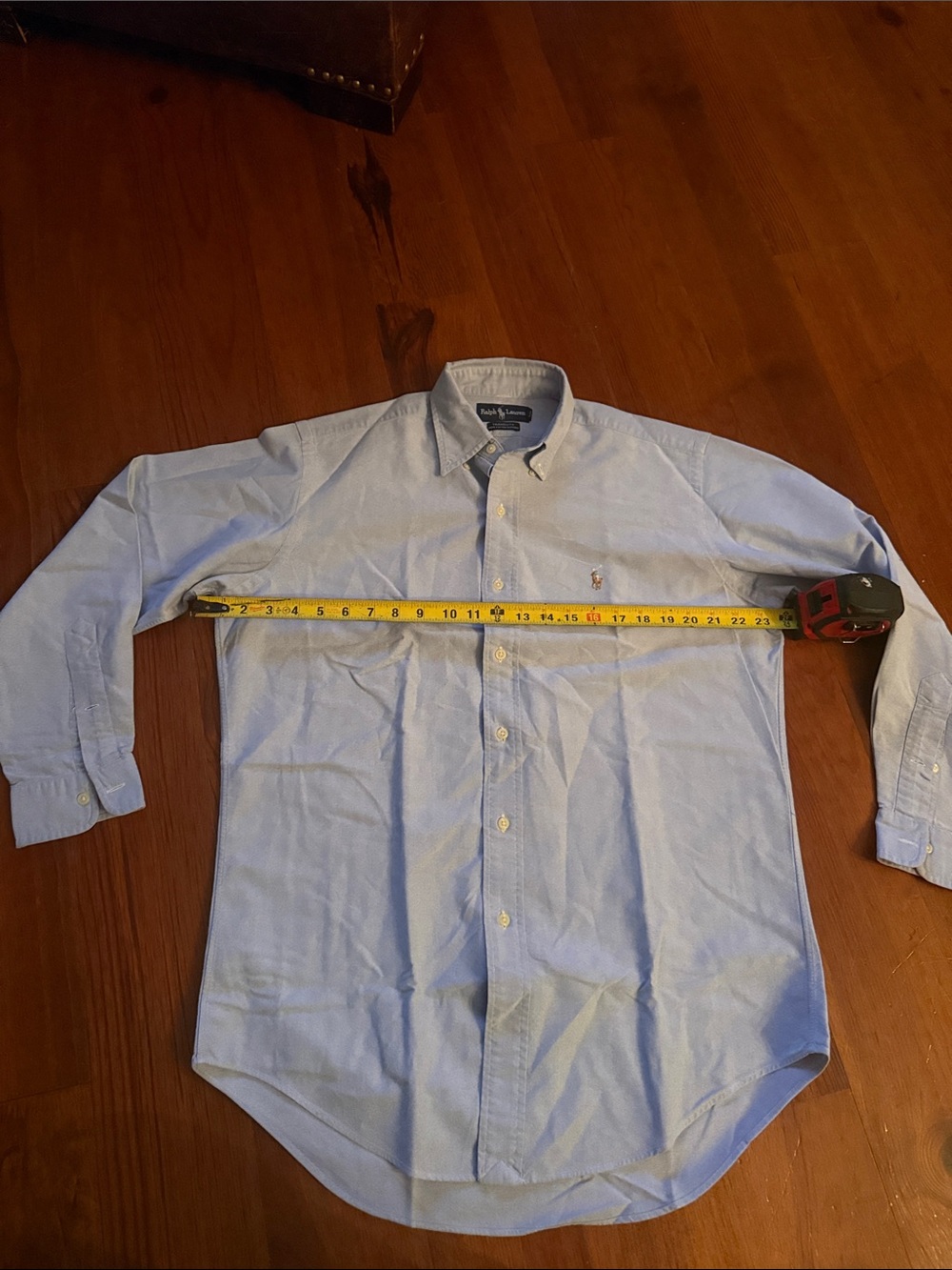 Men’s Ralph Lauren Yarmouth 100% Cotton Light Blue Button-Down Shirt Size 15-33